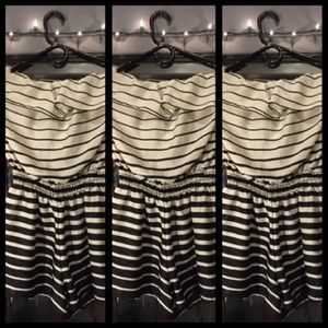 Dressy stripes jumpsuit (shorts) Light cream/black